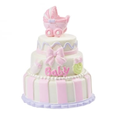 Deko Babytorte, Taufe in Rosa, 65 mm