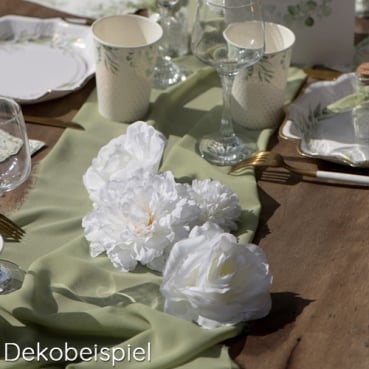 3er Set Deko Blumenkopf Mix in Weiß, 7,5 cm - 11 cm Dekobeispiel für den Deko Blumenkopf Mix in Weiß, 7,5 cm - 11 cm.