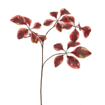 Kunstblume Blätterzweig in Rot-Braun, 72 cm