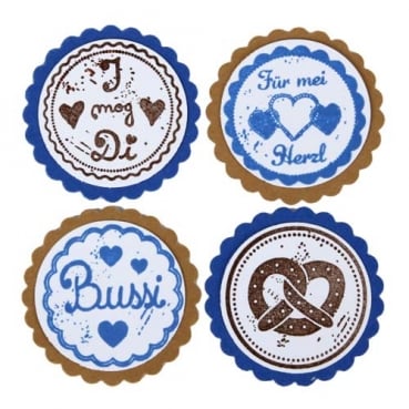 5 Geschenk-Buttons Oktoberfest, 4 Motive zur Auswahl, 38 mm