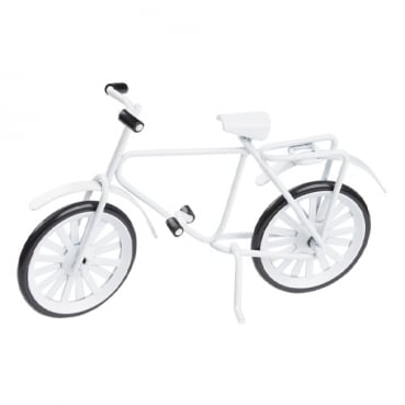 Kleines Deko Metall Fahrrad in Weiß, 95 mm, für Geldgeschenke