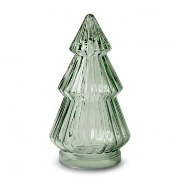 Weihnachts-Deko Glas Tannenbaum -Nordmann- in Grün, 20 cm