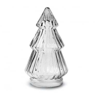 Weihnachts-Deko Glas Tannenbaum -Nordmann-, klar, 20 cm
