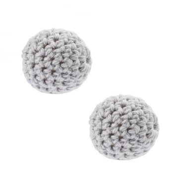 2 Häkel Perlen in Grau, 20 mm, zum Basteln