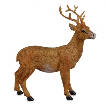Dekofigur Hirsch stehend in Braun, 16 cm