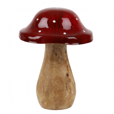 Deko Holz Fliegenpilz, 13 cm