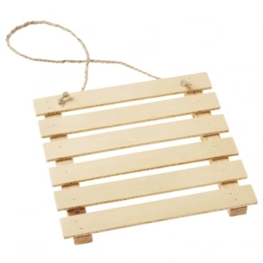 Deko Holz Palette, Untersetzer quadratisch in Hellbraun, 12 cm