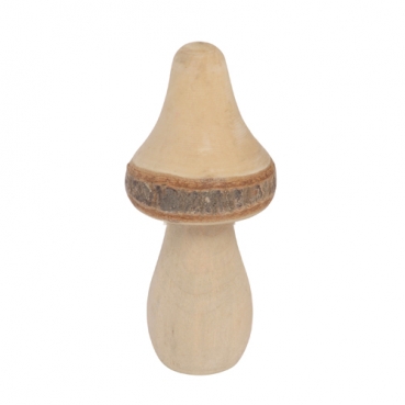 Deko Holz Pilz mit spitzem Hut in Naturbraun, 11,5 cm