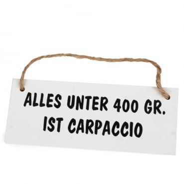 Holz Dekoschild Carpaccio zum Aufhängen, 25 cm