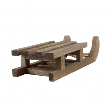 Deko Holz Schlitten in Braun, 32 cm.