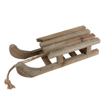 Deko Holz Schlitten in Braun, 32 cm
