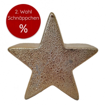 Keramik Weihnachtstern, 2. Wahl in Gold mit Blasenoptik, 11 cm