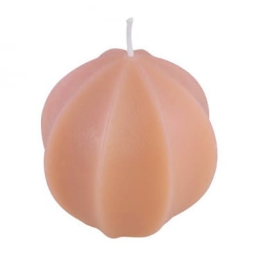 Kerze mit Sternfrucht-Silhouette in Peach, 72 x 71 mm, 20 h Brenndauer