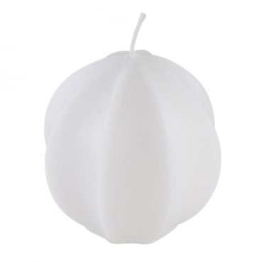 Kerze mit Sternfrucht-Silhouette in Weiß, 72 x 71 mm, 20 h Brenndauer