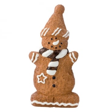 Keramik Figur Weihnachten, Lebkuchen Schneemann , 17 cm, Nr. 1