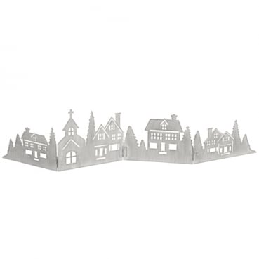 Deko-Leiste aus Metall mit Häuserreihe, klappbar, 60 cm