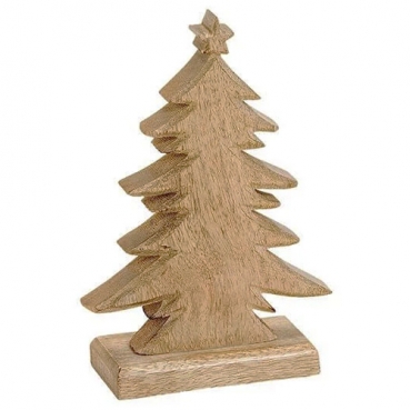 Deko Weihnachtsbaum aus Mangoholz, 21 cm