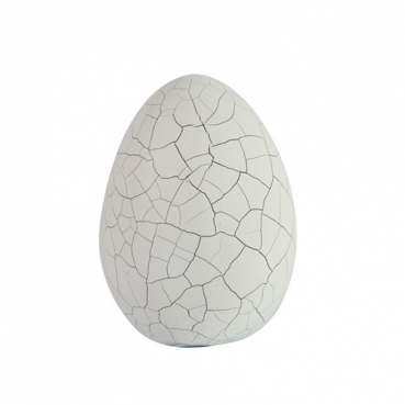 Keramik Osterei Craquelé in Weiß, Größe S: 90 mm