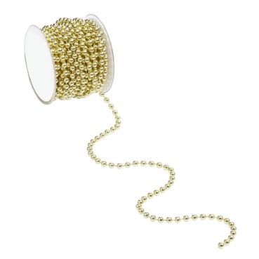 10 Meter Deko Perlenkette in Gold, 4 mm