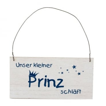 Holz Dekoschild Prinz schläft zum Aufhängen, 22 cm