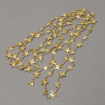 2,6 Meter Weihnachtsdeko Sternen-Girlande in Gold, 18 - 22 mm
