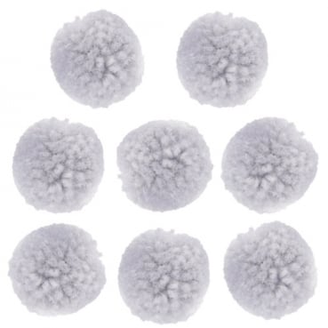 8 Kleine Pompons in Grau, 20 mm, als Streudeko oder zum Basteln