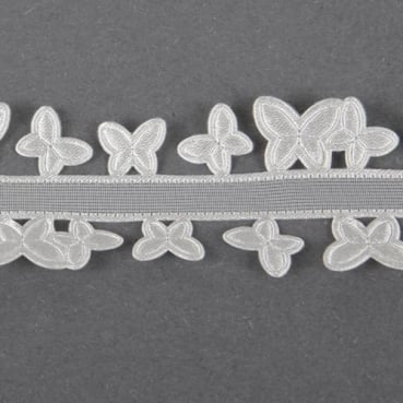 10 Meter Tischband Schmetterlingsbordüre in Weiß, 30 mm 10 Meter Tischband Schmetterlingsbordüre in Weiß, 30 mm.