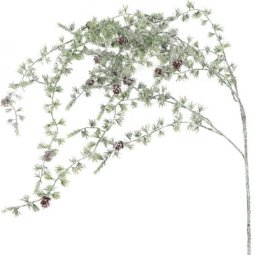 Kunstblume Zedernzweig mit Zapfen & Schnee, 135 cm