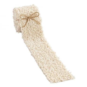 2 Meter Dekoband Schäfchenfell, Teddyfell in Beige, 80 mm