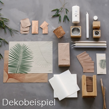 Duni Tischsets Leaf, aus Graspapier hergestellt, 30 x 40 cm Dekobeispiel Duni Serie Leaf.