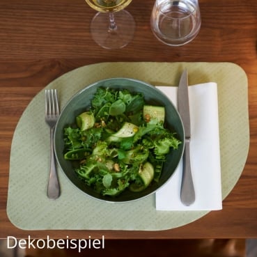 Dekobeispiel Bio Dunicel® Tischsets Stucco in Pistachio Green, 28 x 38 cm.