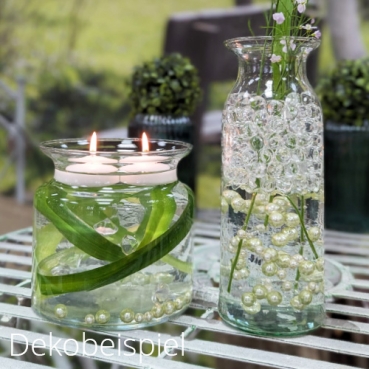 25 Glaswachsperlen in 4 Farben, 8 mm Dekobeispiel - 25 Glaswachsperlen in 4 Farben, 8 mm