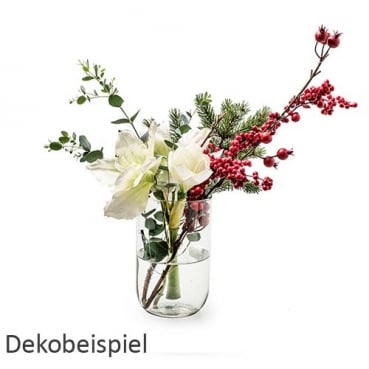 Dekobeispiel Glas Windlicht, Vase Zylinder, klar, 21 cm.