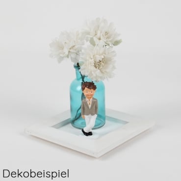 Kleines Glas Väschen in Türkis, 10,5 cm Dekobeispiel für das Glas Väschen in Türkis, 10,5 cm.