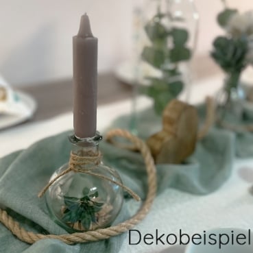 Glas Väschen kugelrund, klar, 10 cm Dekobeispiel für Glas Väschen rund, 10 cm.