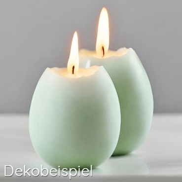Dekobeispiel, Ostereier Kerze in 10 Farben, 60 x 40 mm.