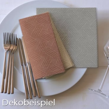 Duni Dunisoft Servietten Woven & Graphics Kiwi, 40 x 40 cm Dekobeispiel Duni Dunisoft Servietten Woven & Graphics