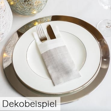100 Tafeldeko Serviettentaschen, Bestecktaschen Leinenoptik in Hellgrau, 40 x 33 cm Tafeldeko Premium Serviettentasche, Bestecktasche