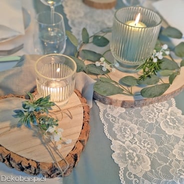 Dekobeispiel für das Glas Windlicht Dex mit Streifen, klar, 12,5 cm.