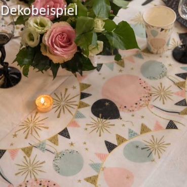 5 Meter Vlies Tischläufer Party, 30 cm Dekobeispiel Tischläufer Party, 30 cm.