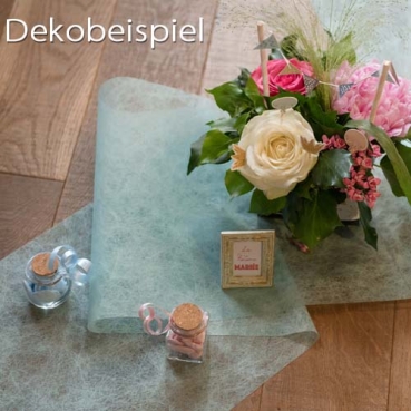 Dekobeispiel Vlies Tischläufer in Jade, 30 cm.