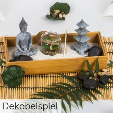 Dekofigur Buddha in Grau, 12 cm Dekofigur Buddha in Grau, 13 cm.