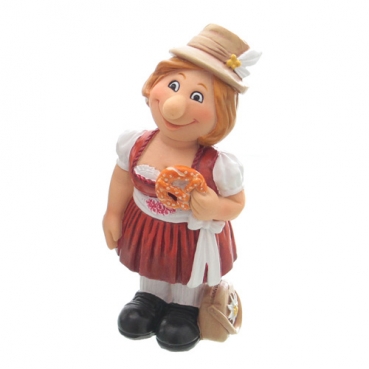 Oktoberfest Trachten Frau mit Brezel, 95 mm