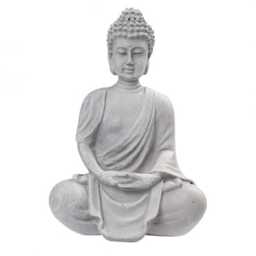 Dekofigur Buddha in Grau, 12 cm