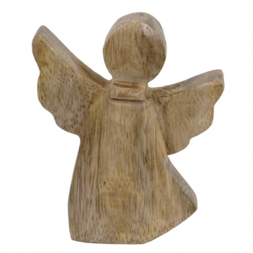 Kleiner Holz Engel in Hellbraun, 95 mm