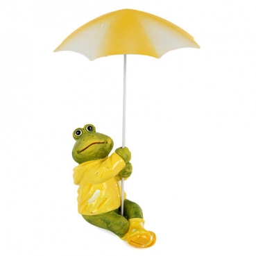 Deko Frosch mit Regenschirm zum Hängen Nr. 2, 23 cm