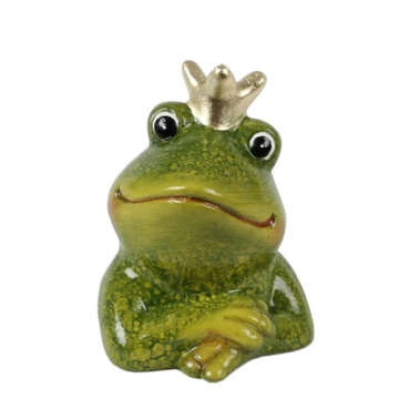 Keramik Froschkönig Büste, Märchenhochzeit, Hände übereinander, 90 mm
