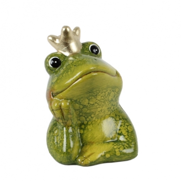 Keramik Froschkönig Büste, Märchenhochzeit, Kopf aufgestützt, 90 mm