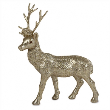 Großer Glitzer Hirsch in Gold, Weihnachten, 27 cm