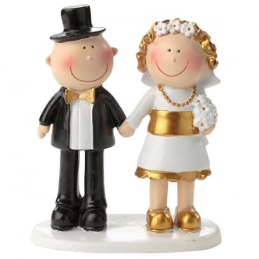 Dekofigur, Tortenfigur, Jubiläumspaar, Goldene Hochzeit, 85 mm